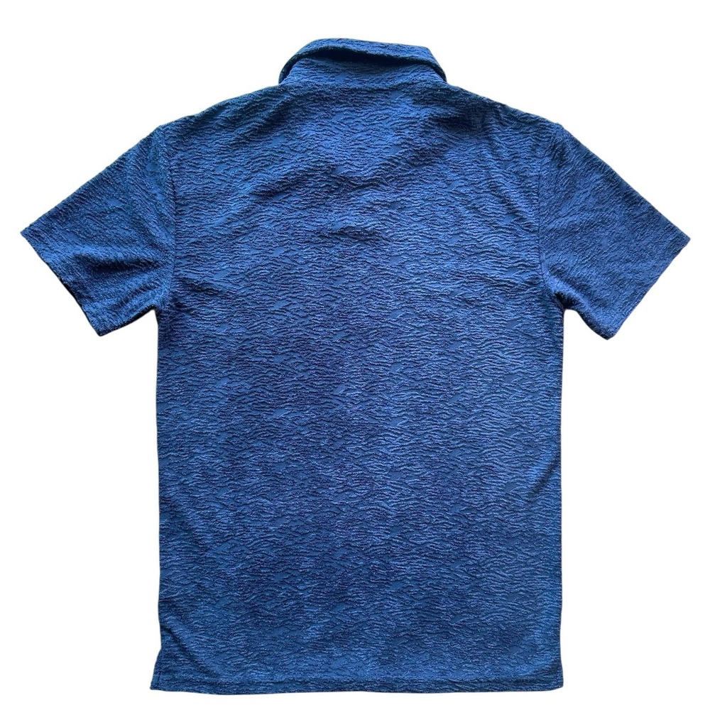 Weatherproof Vintage Naval Academy Polo Shirt‎ Men's S Navy Blue Textured - Picture 3 of 11